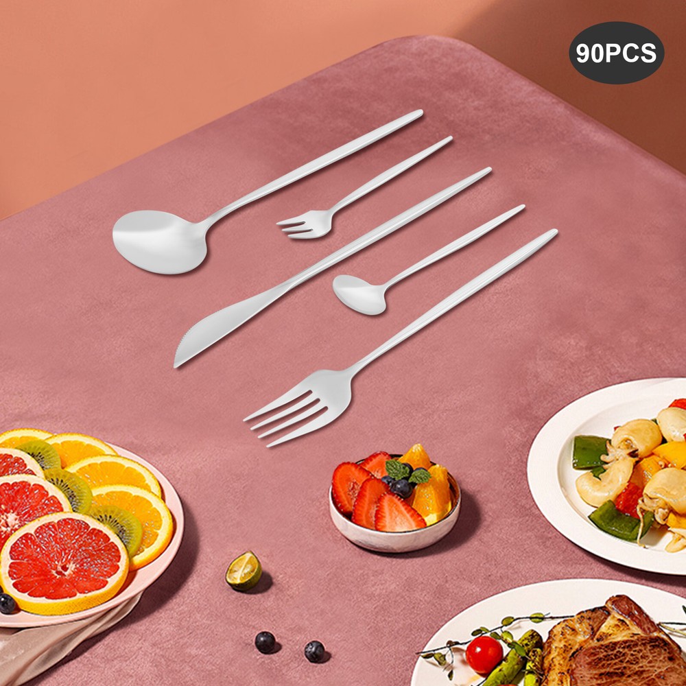 90PCS Cutlery Set Cutlery Set Kitchen Cutlery Set Sturdy and Durable NEW