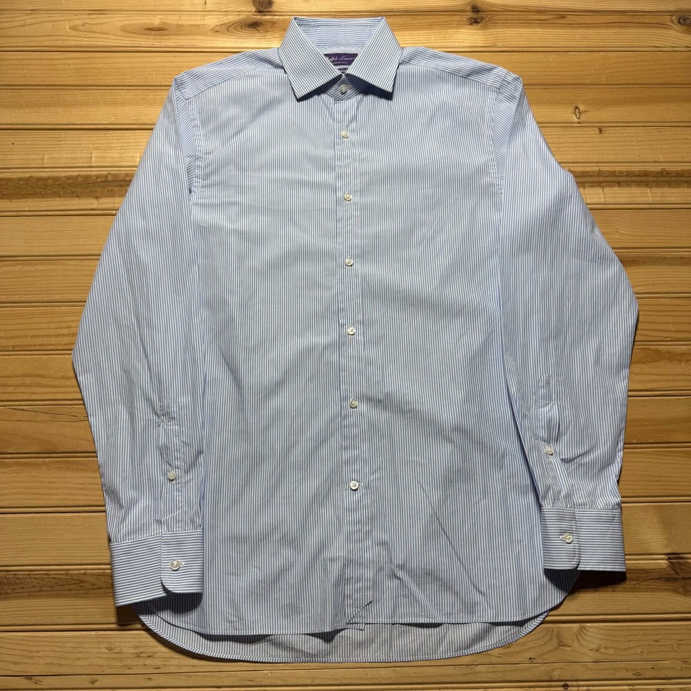 Ralph Lauren Sartorial Long Sleeve Button Up Striped Dress Shirt Size 15.5