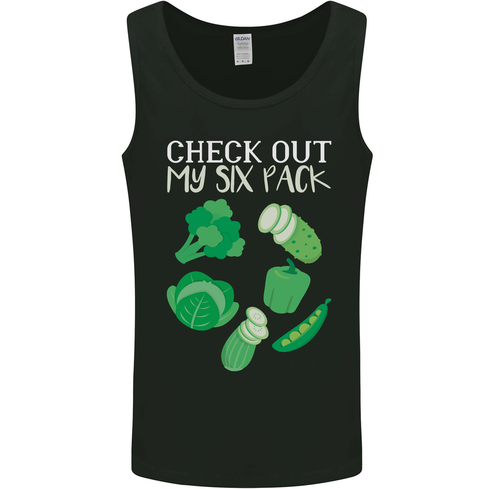Vegan Six Pack Vegetarian Vegetables Mens Vest Tank Top