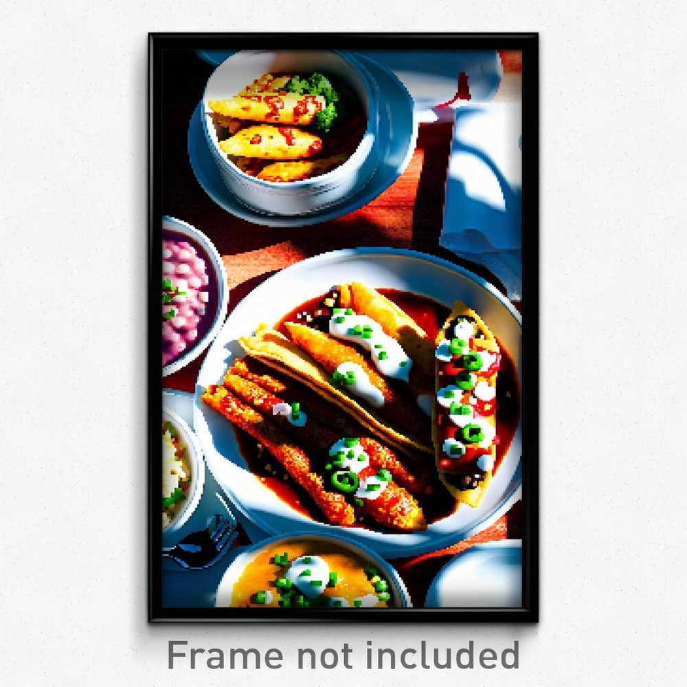 8 Bit Pixel Art Enchiladas Psychedelic Video Game Poster Print