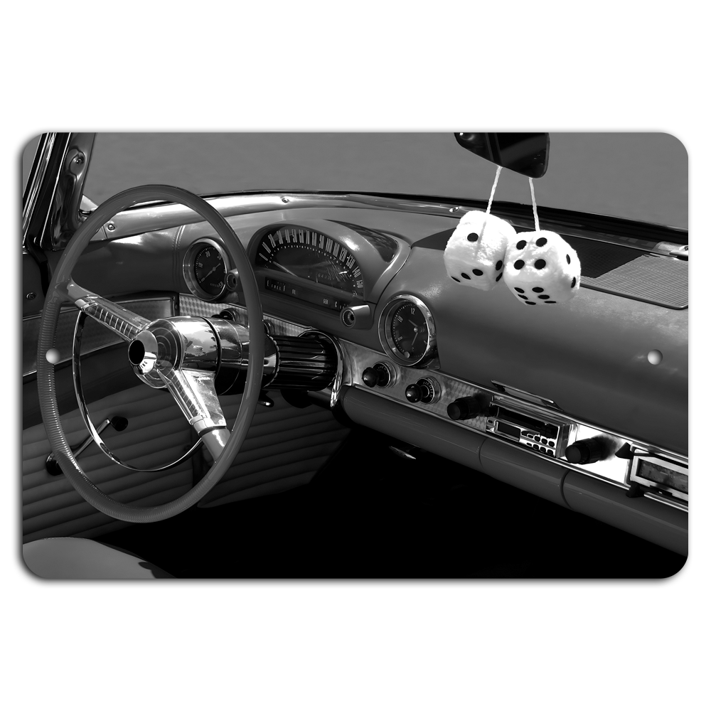 Retro Ride: Classic Car Charm with Fuzzy Dice Vibe
