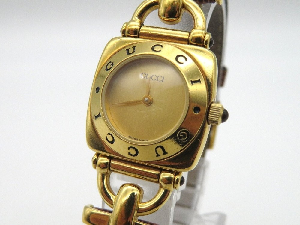 [Exc+5] Gucci Horsebit 6300L Women's Quartz Watch Brown Strap Used Working F/S