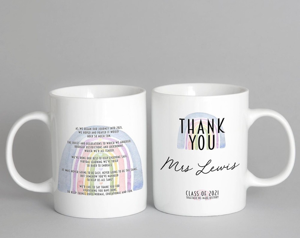 Thank You Teacher 2021 Mug Personalised Custom Gift Thank You School College