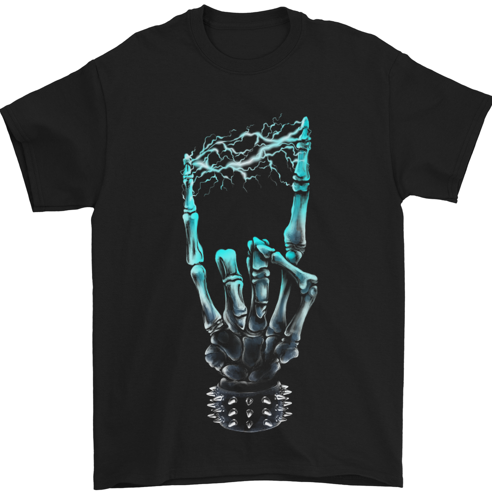 Electric Rock Music Hand Guitar Heavy Metal Mens T-Shirt 100% Cotton