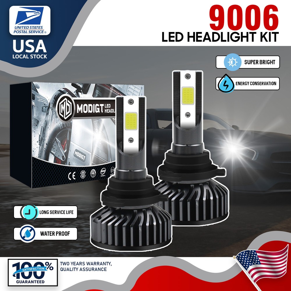 9006 HB4 LED Bulbs Super Bright White Headlight Kit High Low Beam