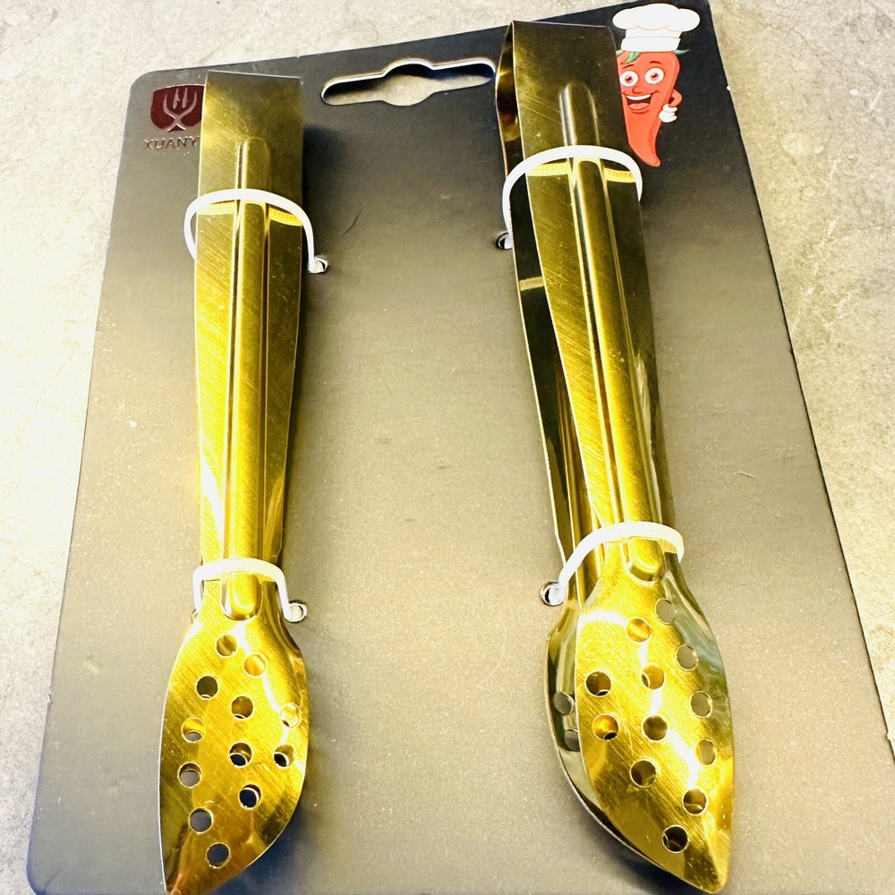 A Set of 2 Small Serving Tongs Ice Cube Food Kitchen Clips