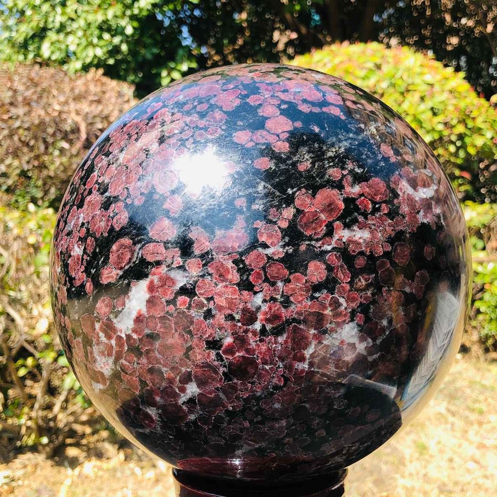 32.97LB Natural Fireworks Stone Sphere Quartz Crystal Ball Specimen Healing