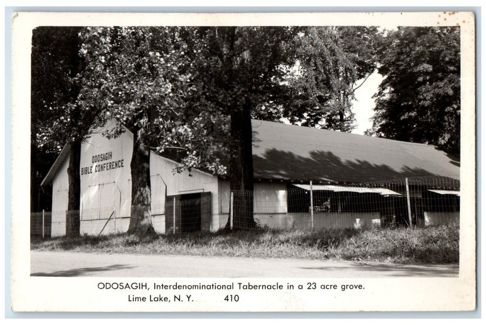 Odosagih Bible Conference Cattaraugus Lime Lake NY RPPC Photo Postcard