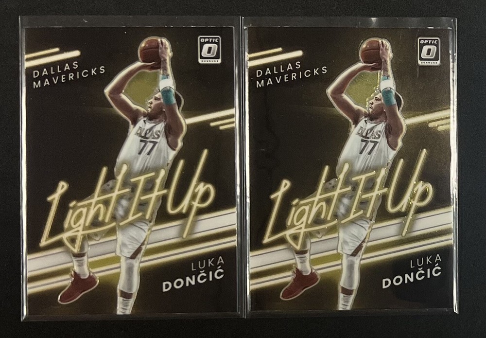 Luka Doncic 2021-22 Panini Optic Light It Up Lot x2 Dallas Mavericks #10
