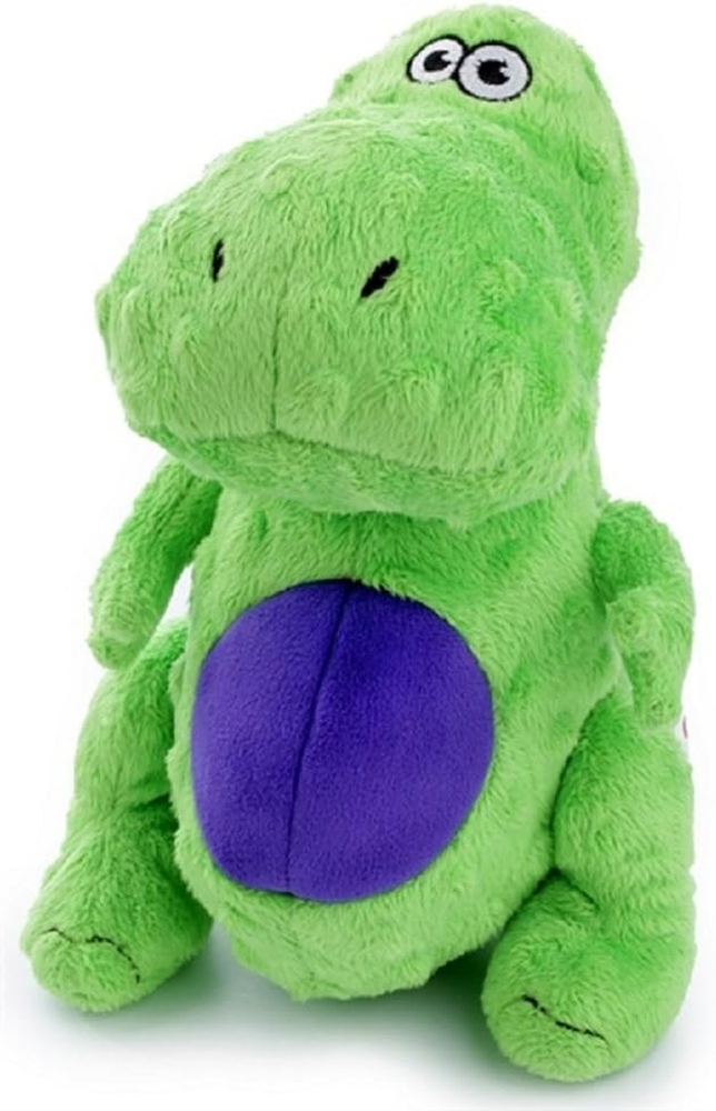 Dinos T-Rex Squeaky Plush Dog Toy, Chew Guard Technology - Green, Large