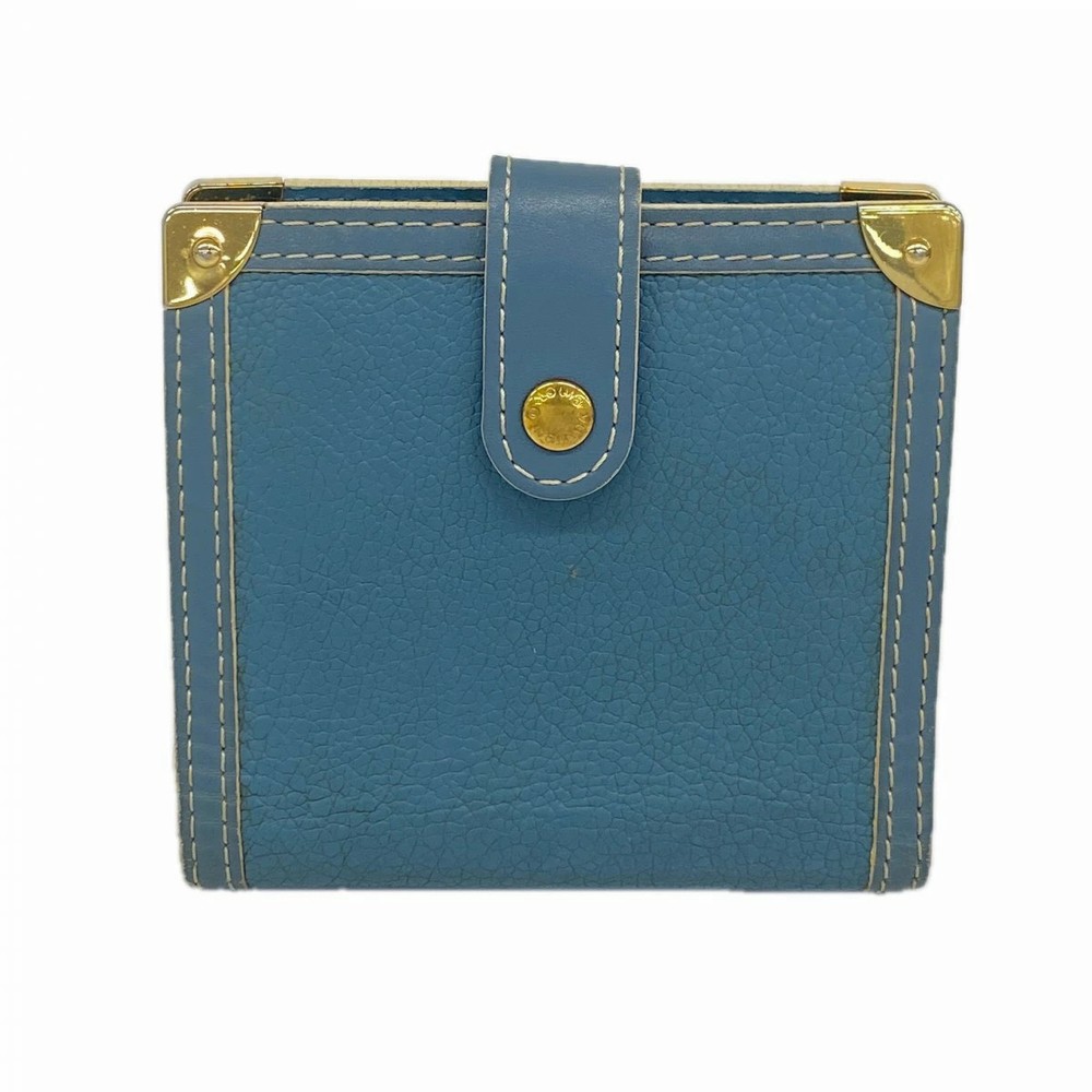 LOUIS VUITTON 6bd5174-k Wallet Suhari Compact Zip M91829 Blue Used Women's