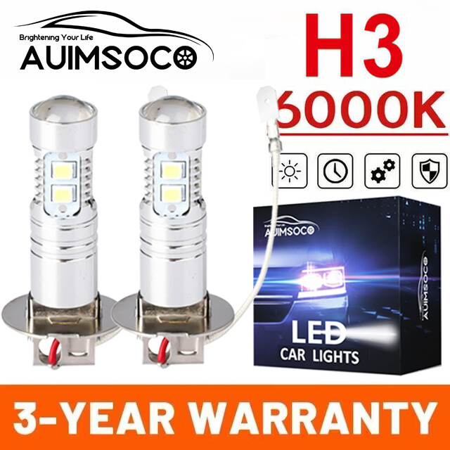 H3 LED Fog Lights Bulbs 6000K Super Bright White DRL Driving Lamps