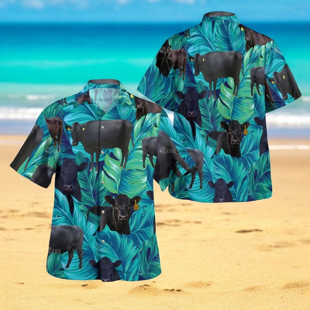 Black Angus Cow Hawaiian Shirt