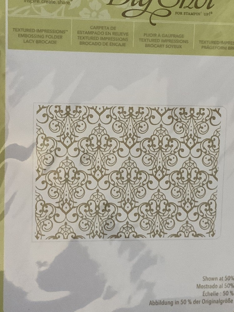 Stampin Up Big Shot LACY BROCADE Embossing Folder Sizzix