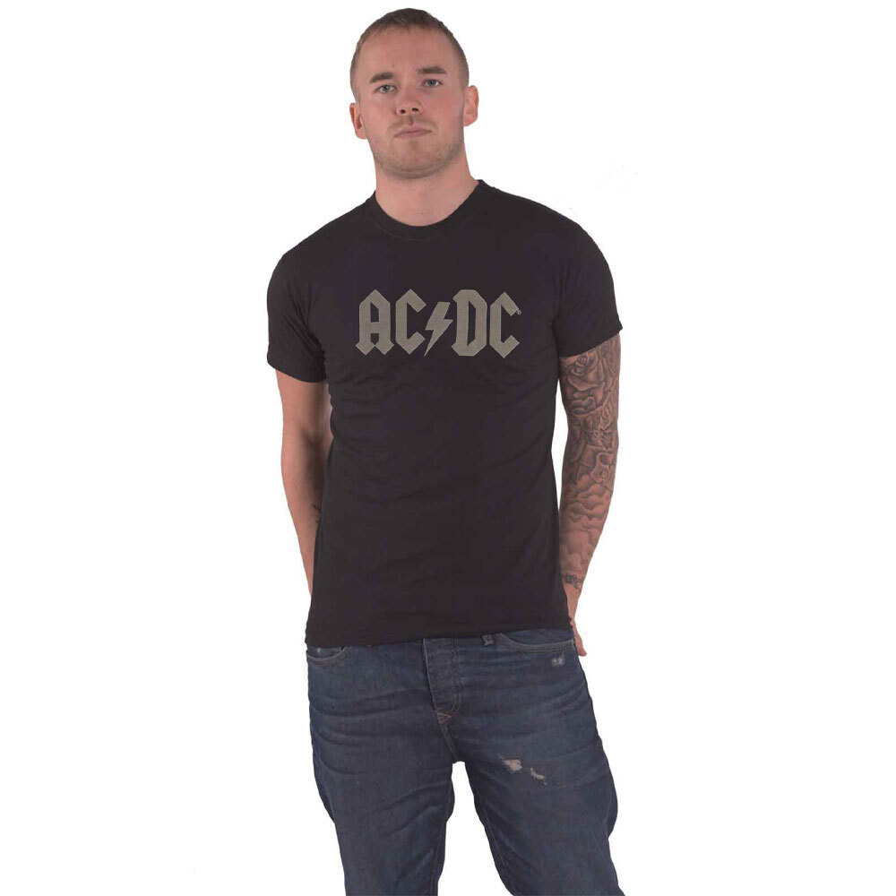 Official AC/DC Voltage Band Logo Unisex Black T-Shirt Hi-Build Design