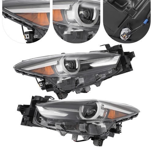 For 2017-2018 Mazda 3 LED Headlight Assembly (Black) Headlamp(s) Left/Right Opt.