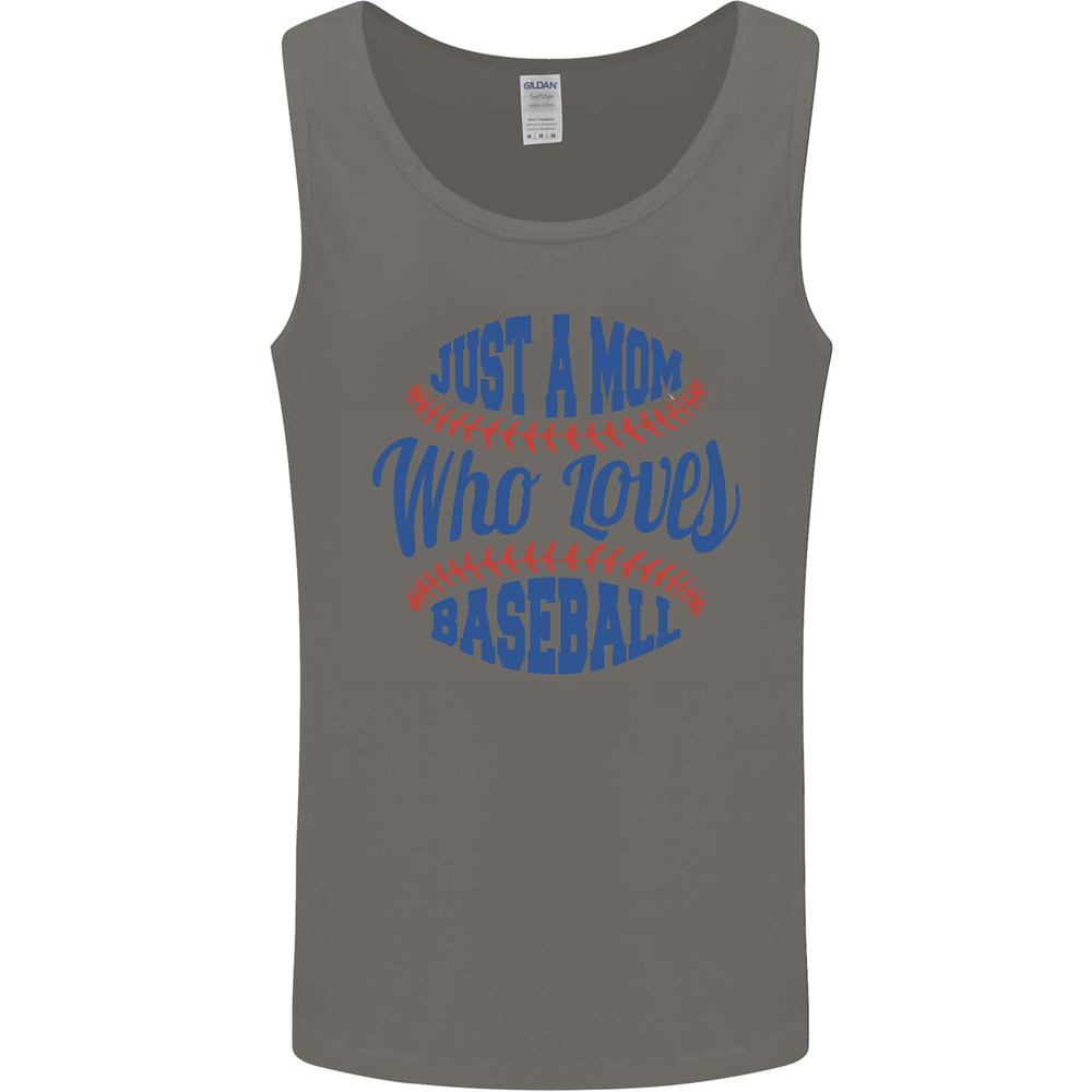 Just a Mom Who Loves Baseball Mens Vest Tank Top