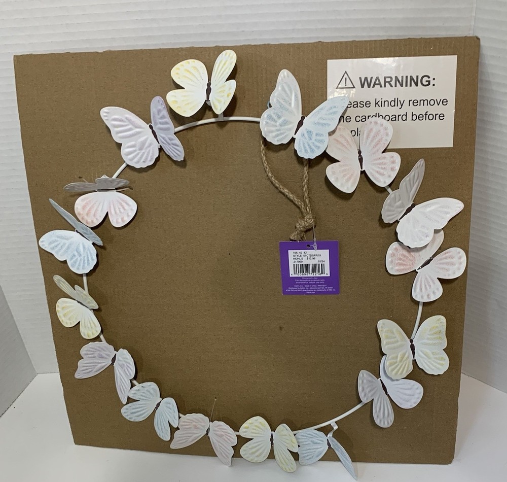 Pastel Butterfly Easter Spring Wreath Floral Decor