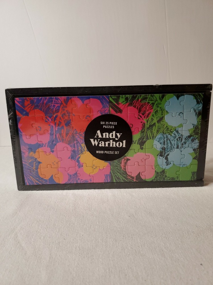 Andy Warhol Floral Wood Puzzle Set Six 25 Piece Puzzles