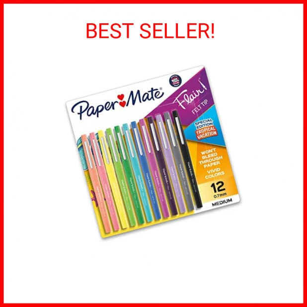 Paper Mate Flair Tropical Vacation 12-Pack Assorted Color Pens (pap1928605)