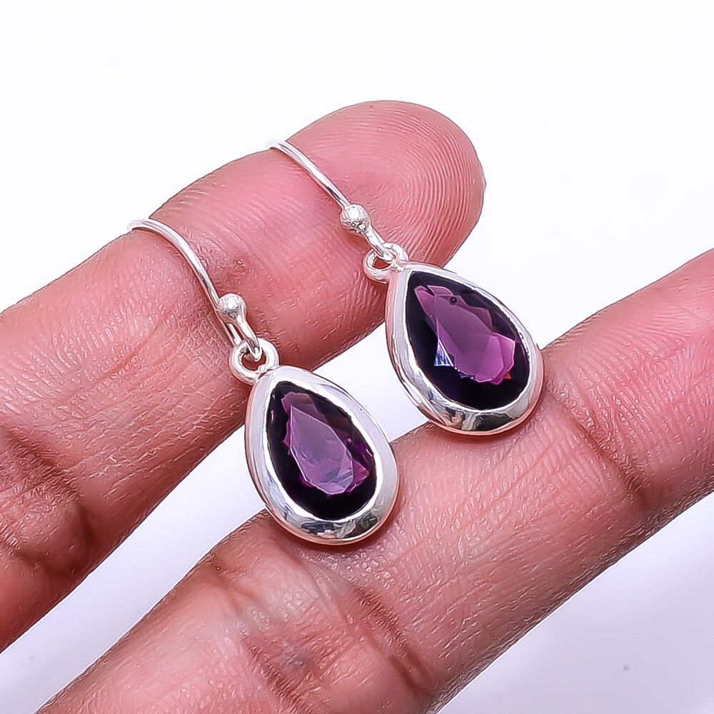 Purple Amethyst 925 Sterling Silver Earrings Valentine’s Day Gift