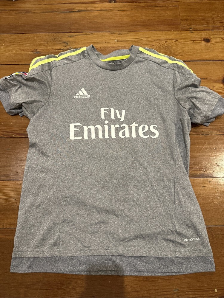 REAL MADRID 2015 2016 AWAY FOOTBALL SOCCER JERSEY ADIDAS Gareth Bale #11 Size M