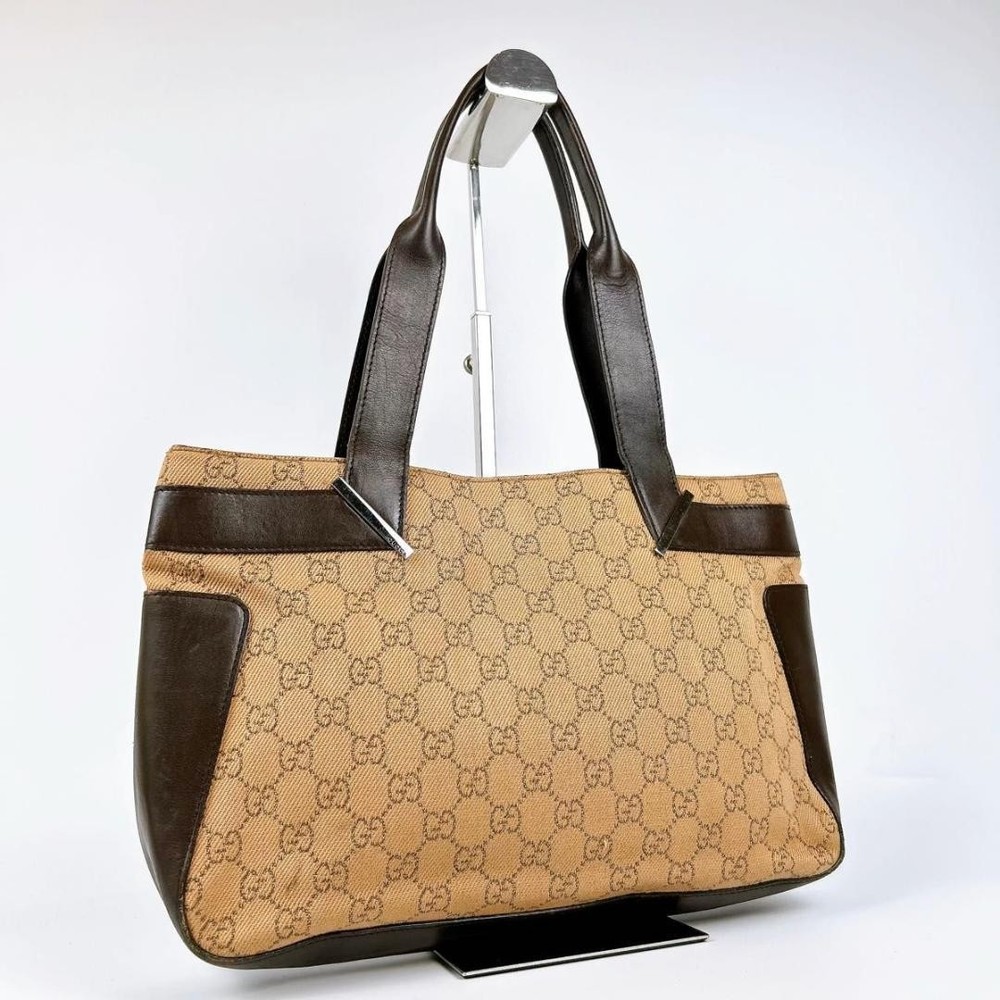 Excellent Condition GUCCI GG Canvas Tote Bag Shoulder 73983