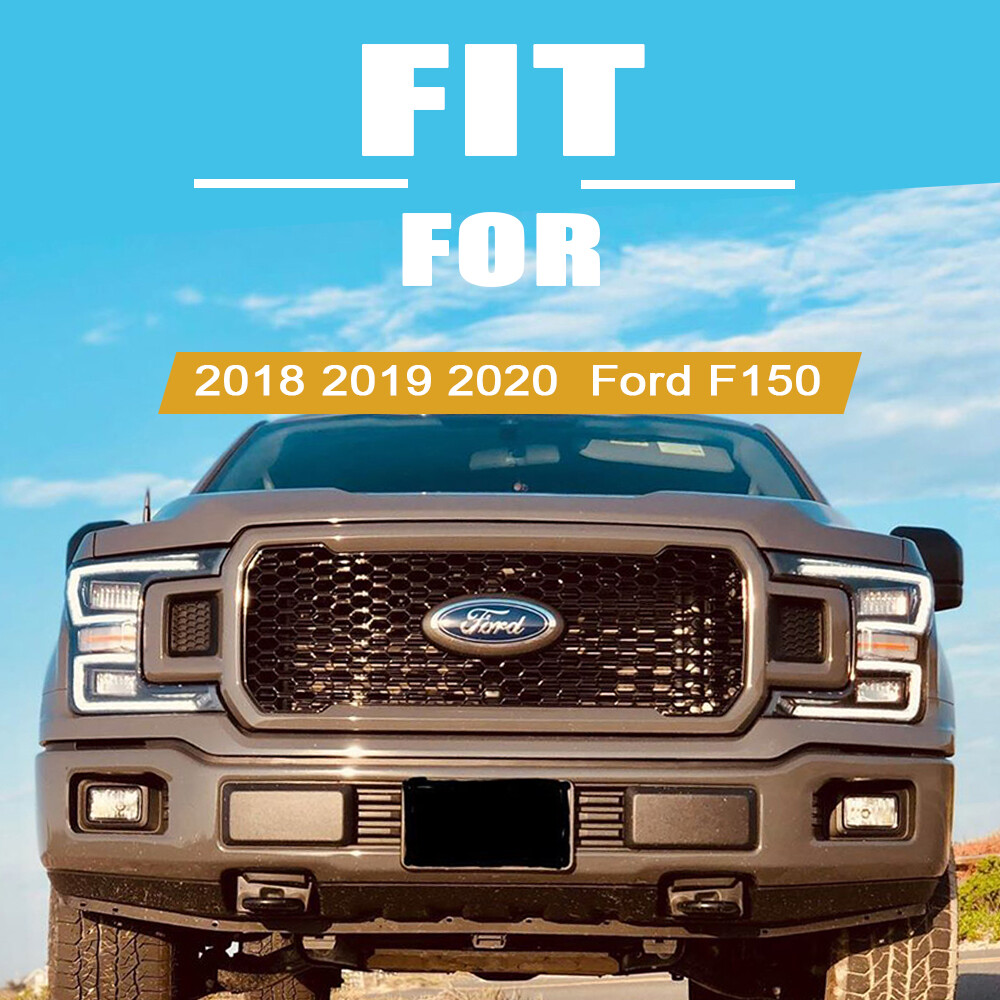 LED Headlights For 2018-2020 Ford F150 F-150 BLACK Front Lamps Sequential Turn