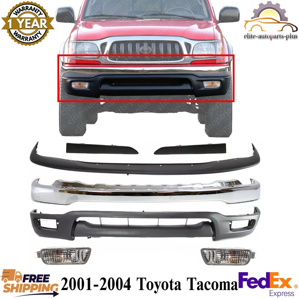 Front Chrome Bumper Kit With Signal Lights For 2001-2004 Toyota Tacoma