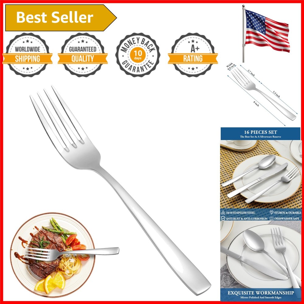 Versatile 16-Piece Stainless Steel Fork Set - Ideal for Parties & Fine Dining