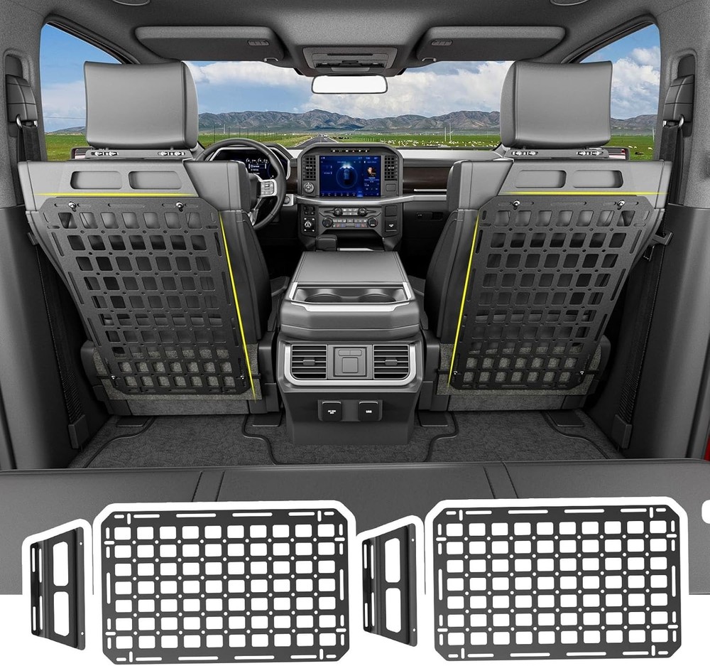 For 2015-2026 Ford F150 Seat Back Molle Panel Seat Organizers Molle Tactical