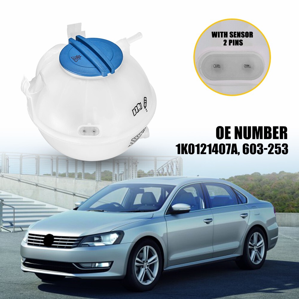 Coolant Radiator Reservoir Tank 2PIN W/Cap 603-253 For VW Golf Rabbit GTI Jetta