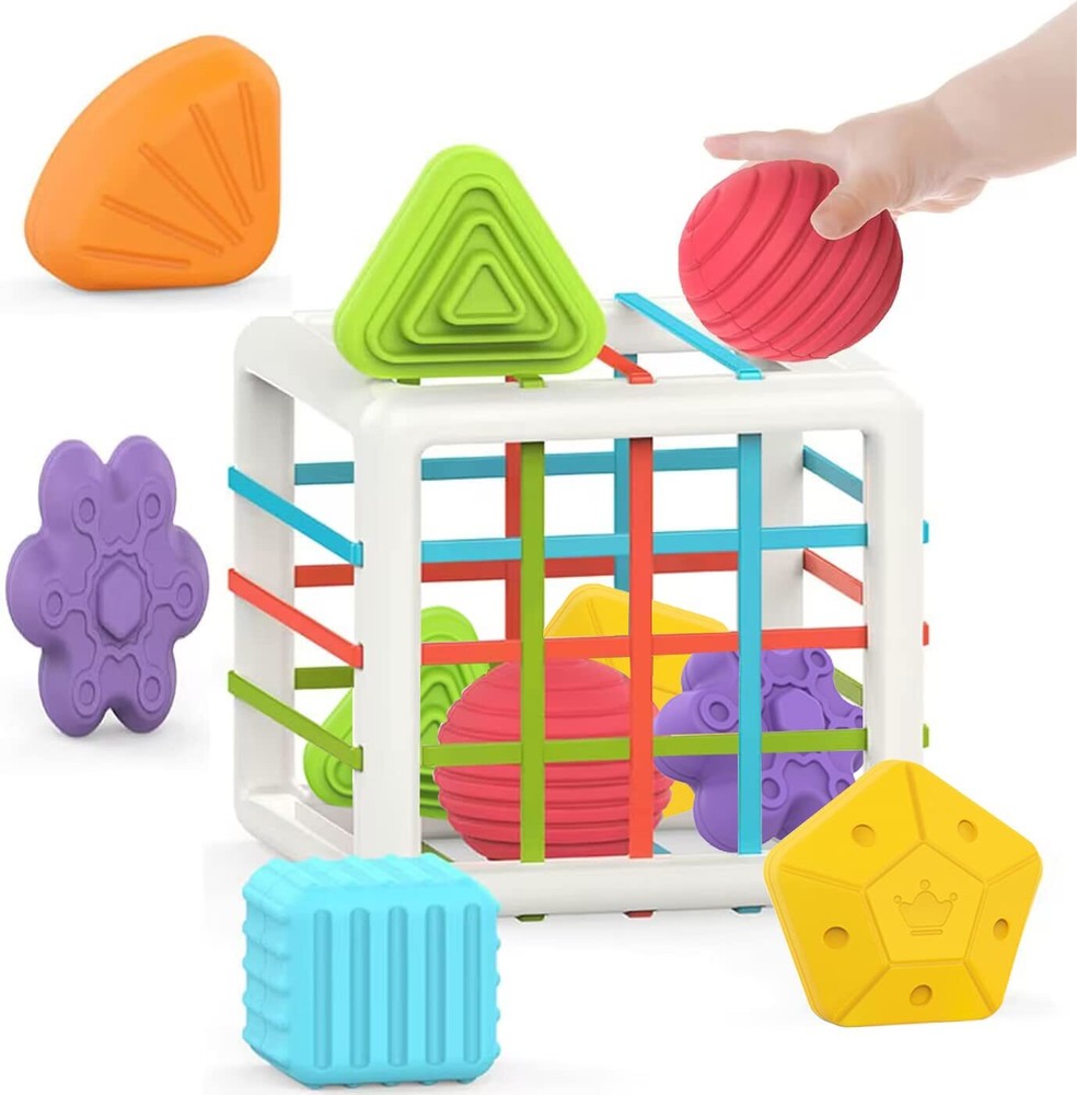 MINGKIDS 6-Piece Montessori Sensory Shape Toys for 1 Year Olds