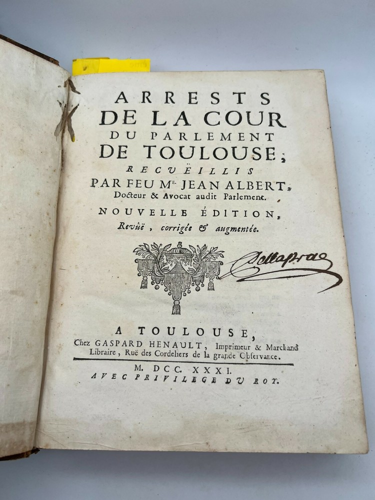 Arrests de la Cour du Parlement de Toulouse - Jean Albert - 1731