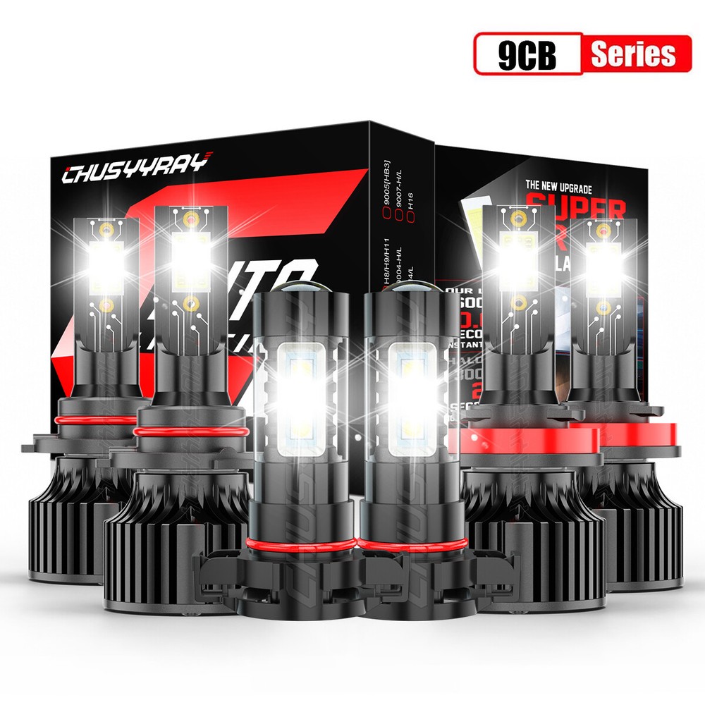 For Chevy Tahoe 2007-2014 LT Sport Utility 4-Door 5.3L LED Headlights+Fog Bulbs