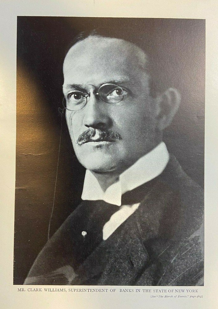 1907 Vintage Magazine Illustration Clark Williams New York Bank Superintendant