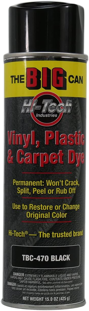 Big Can Vinyl, Plastic, Fabric and Carpet Spray Dye, Black, 15Oz | Permanent Col