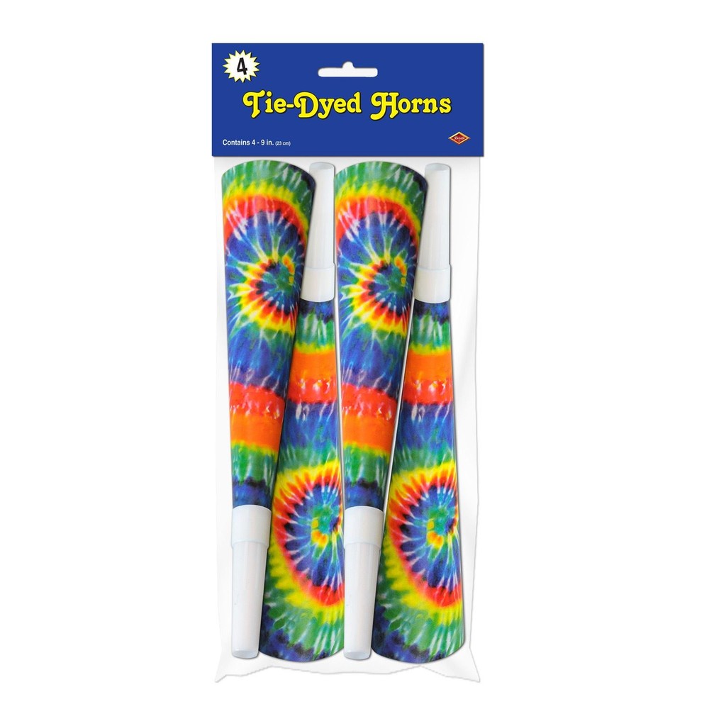 Tie-Dyed Horns Packaged for Easy Use
