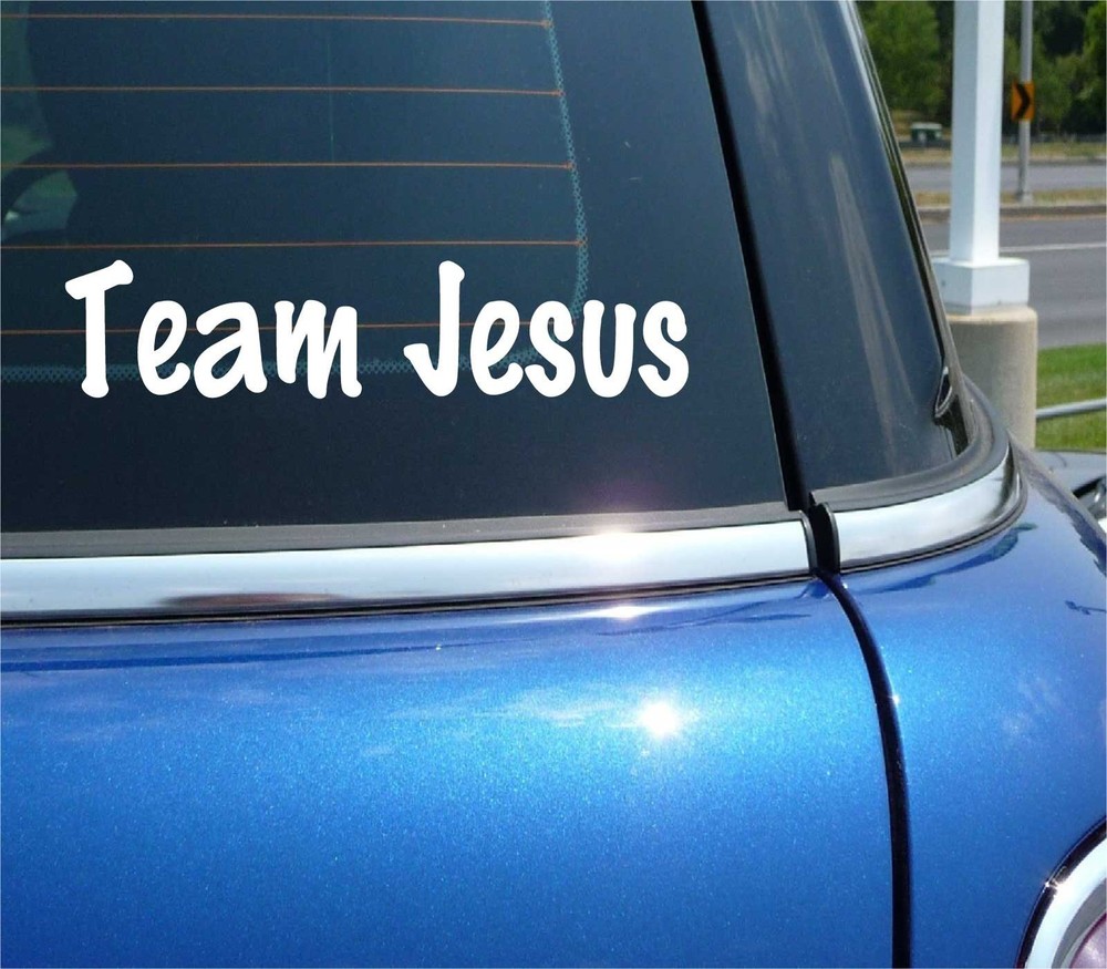 TEAM JESUS DECAL STICKER PRAY CHURCH GOD BIBLE BELIEF CHRISTIAN LOVE CAR TRUCK