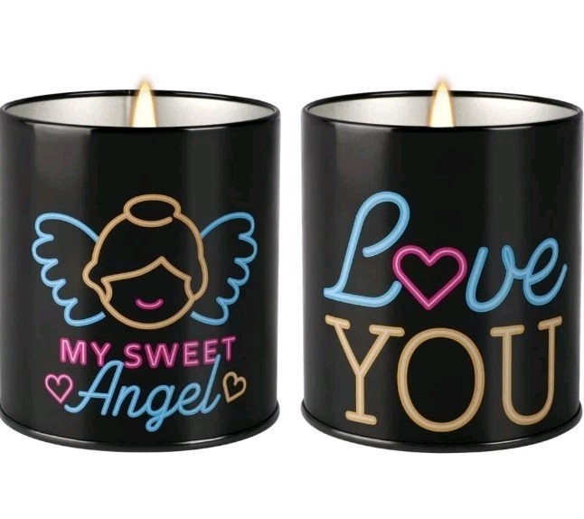 2 Pack Valentine's Day Candle Gifts for Women, Soy Wax Candle for Valentine's...