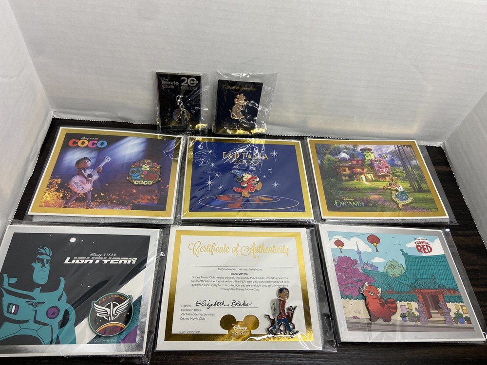 Authentic Disney Movie Club DMC VIP Pins - Lot of 6 + Pendants MICKEY, BUZZ++