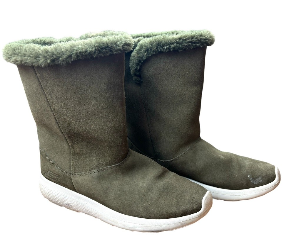 Skechers Women's Size 10 On The Go City 2 Olive Green Suede Leather Boots