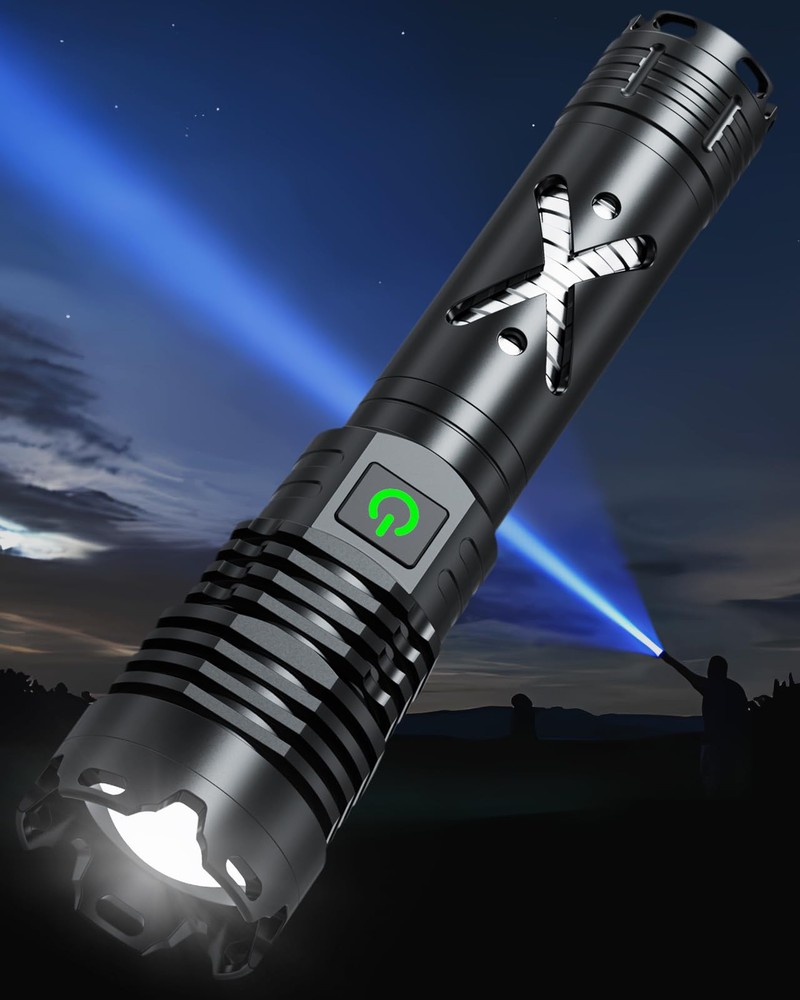 1500 Lumen Rechargeable Flashlight, 5 Modes Mini Handheld Powerful Flashlight...