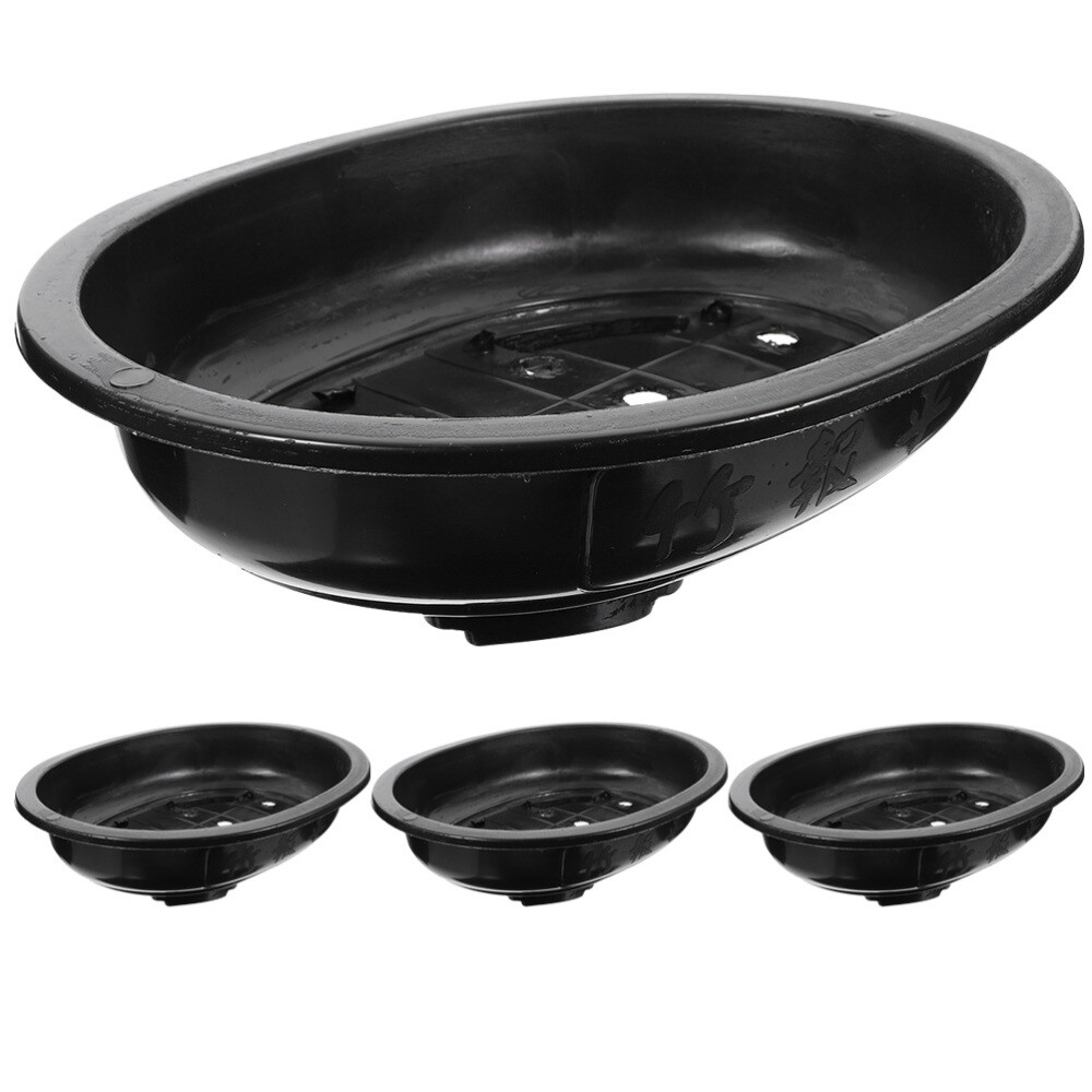 4 Pcs Oval Flower Pot Home Bonsai Practical Large Pots Tree