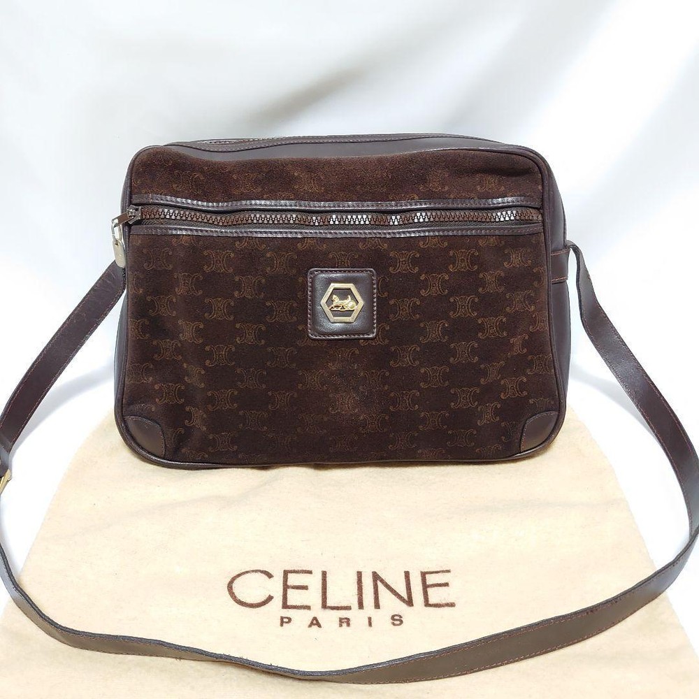 Celine Macadam Pattern Carriage Metal Shoulder Bag