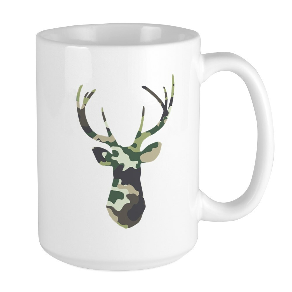 CafePress Camo Buck Coffee Mug, Large 15 oz. White Coffee Cup (260812407)