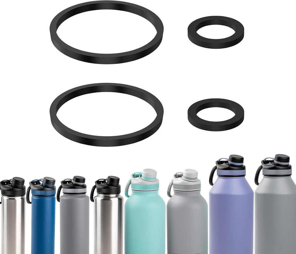 4-Pack Replacement Gaskets for Spout Lid Bottles - Fits 26oz 40oz 46oz 64oz
