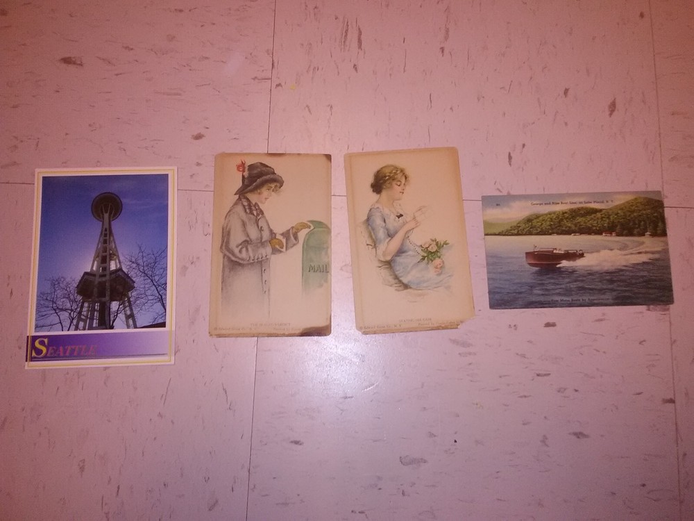 Sealed Verdict Postcards Stating His Case George Bliss Boat Space Needle