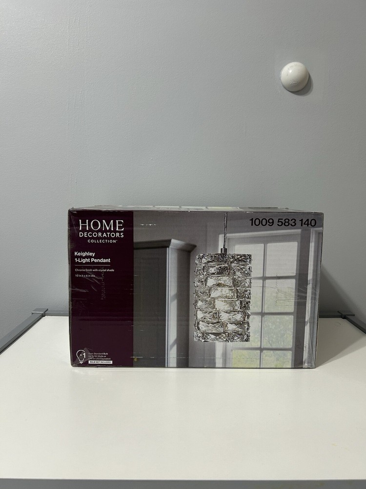 Home decorators C8251-10 Keighley 1-Light LED Chrome and Crystal Mini Pendant