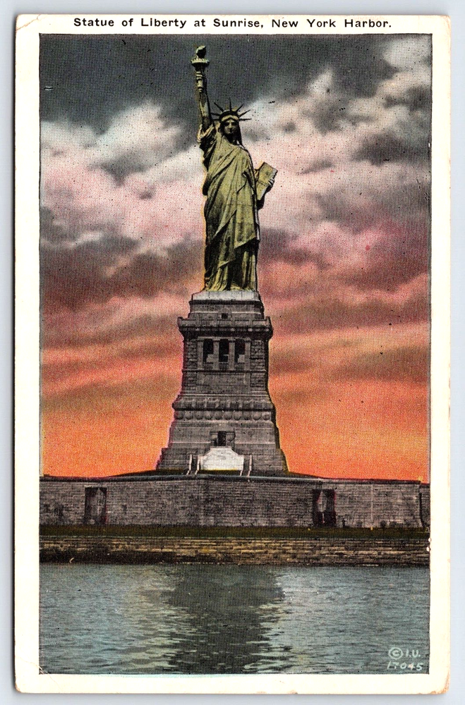 Vintage Statue of Liberty Postcard New York City Harbor Monument